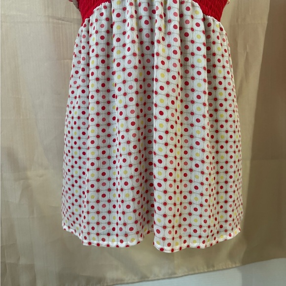 Guess Y2K Red and White Polka‎ Dot Halter Babydoll Summer Top Size Small - Picture 4 of 8